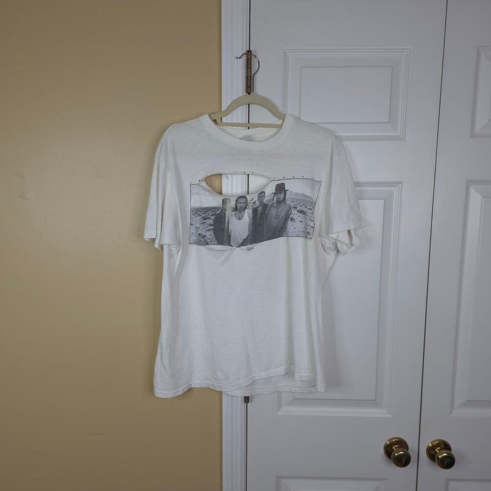Vintage U2 The Joshua Tree 1987 Tour T-Shirt Distressed White XL Single Stitch